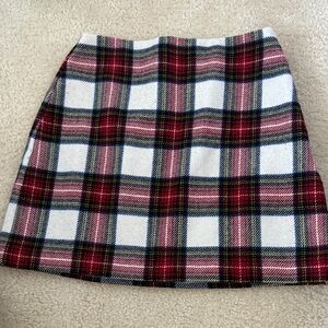 Abercrombie & Fitch Tartan Mini Skirt in Red and White
